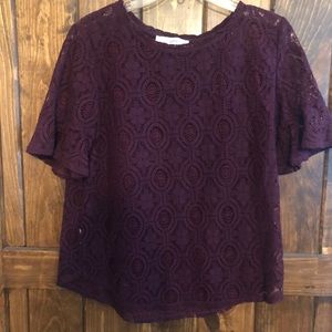 Woman’s lace plum shirt